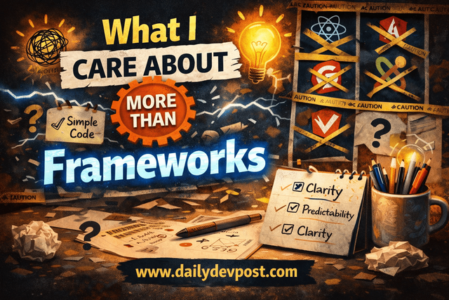 What I Care About More Than Frameworks